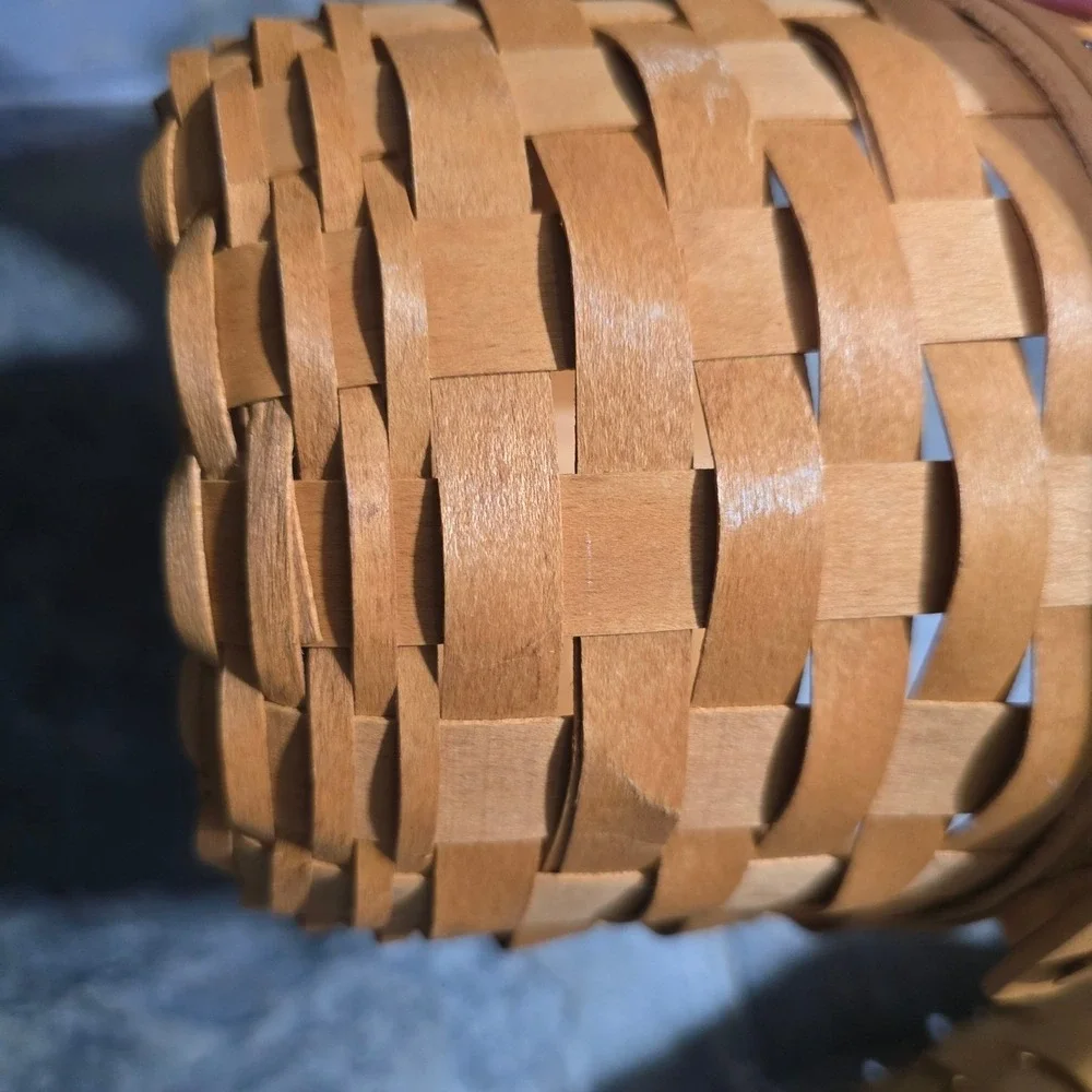 Longaberger Basket Lot 9pc Mixed Sizes Brown Vintage Handwoven Maple Wood Decor